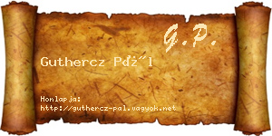 Guthercz Pál névjegykártya